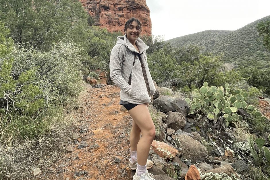 Cotton also enjoys hiking and is seen here hiking in Arizona during spring break in March 2024.