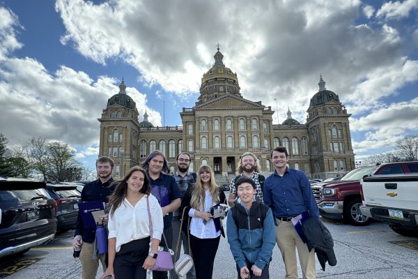 With only One Course At A Time on their schedules for the day, it was easy for students in Politics 352: Parties and Interest Groups to travel to the Iowa State Capitol to see their studies come to life.