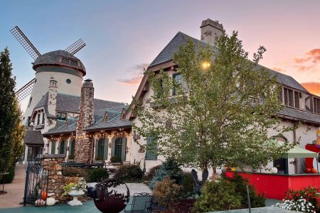 Picture of a restaurant with a windmill