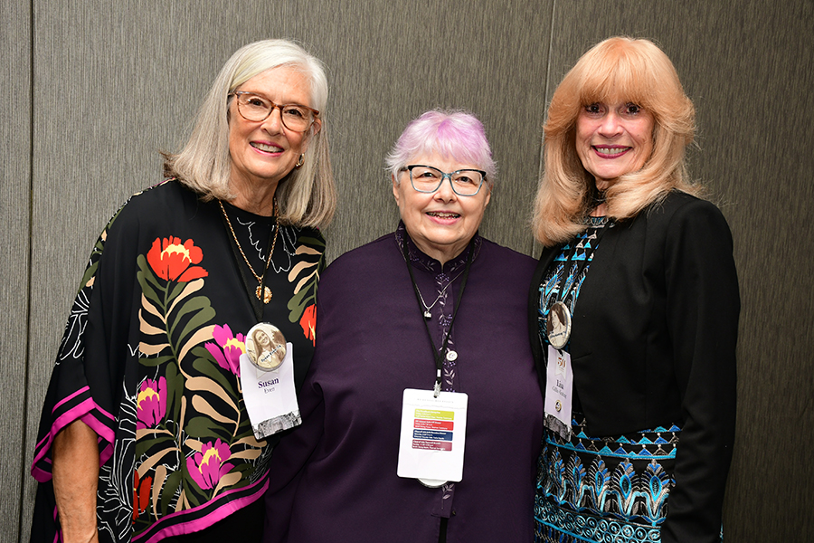 Susan Even ’74, Marta Wherry Mathatas ’74 and Lisa Gillis-Keating ’74 (from left) are pictured during their 50th Reunion.